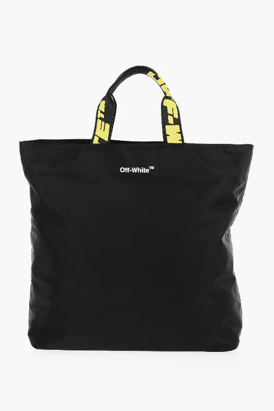 Women's Tote Bag with Magnetic Closure in Orange for Easy Access on the GoOff-White Nylon Hardcore Tote Bag With Logoed Handles Women's Tote Bag with Magnetic Closure in Orange for Easy Access on the GoOff-White Nylon Hardcore Tote Bag With Logoed Handles