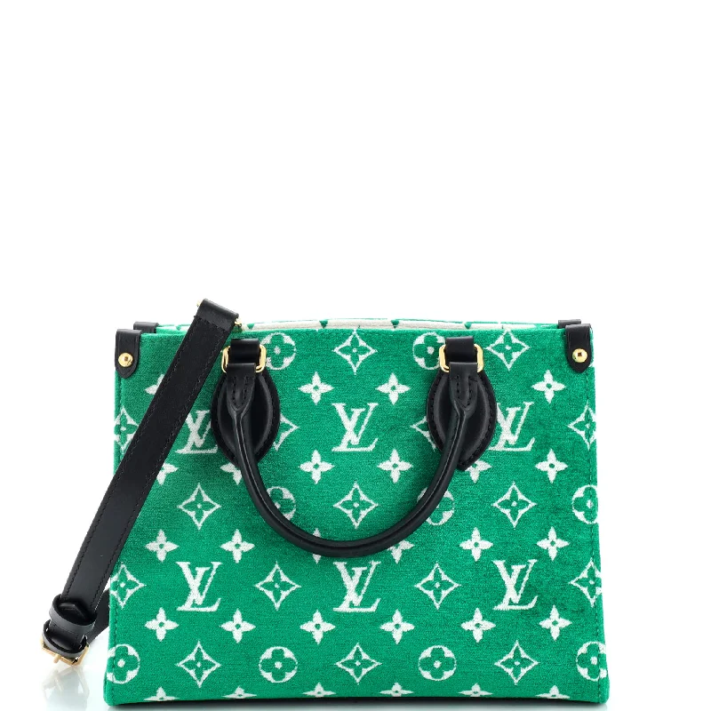 Tote Bag with Adjustable Shoulder Strap in Olive Green for Comfortable CarryingOnTheGo Tote LV Match Monogram Jacquard Velvet PM Tote Bag with Adjustable Shoulder Strap in Olive Green for Comfortable CarryingOnTheGo Tote LV Match Monogram Jacquard Velvet PM