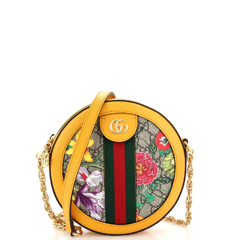 Leather Shoulder Bag with Magnetic Closure in Black for Quick AccessOphidia Round Shoulder Bag Flora GG Coated Canvas Mini Leather Shoulder Bag with Magnetic Closure in Black for Quick AccessOphidia Round Shoulder Bag Flora GG Coated Canvas Mini
