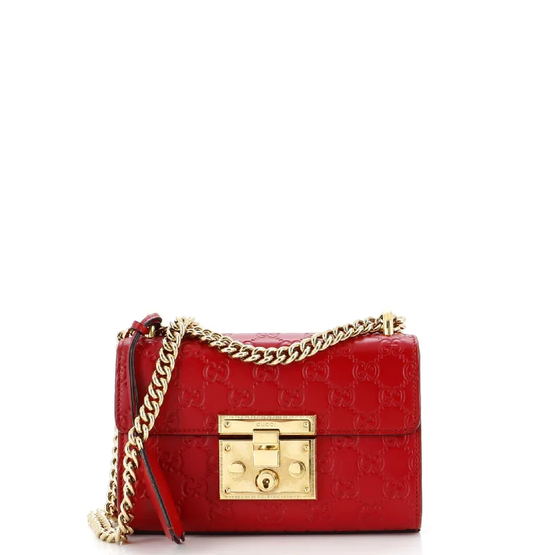 Padlock Shoulder Bag Guccissima Leather Small