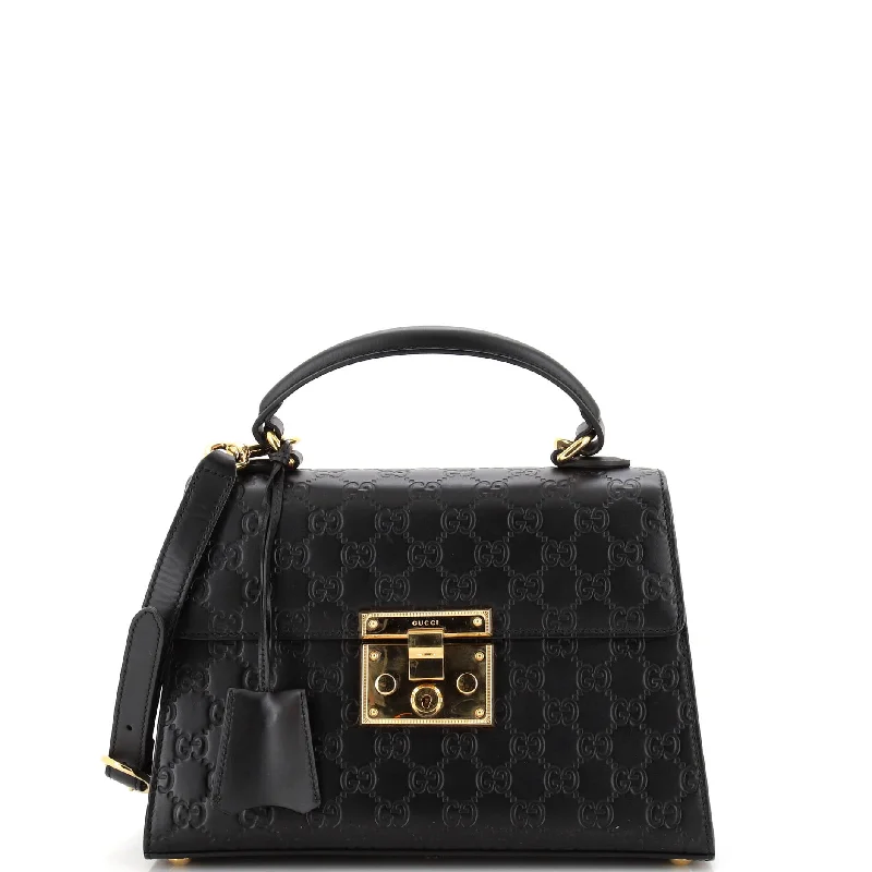 Women's Shoulder Bag with Faux Fur Strap in White for Winter StylePadlock Top Handle Bag Guccissima Leather Small Women's Shoulder Bag with Faux Fur Strap in White for Winter StylePadlock Top Handle Bag Guccissima Leather Small