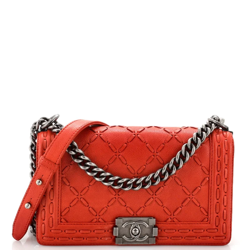 Shoulder Bag with Geometric Pattern in Multicolor for a Contemporary StyleParis-Dallas Boy Flap Bag Whipstitch Caviar Old Medium Shoulder Bag with Geometric Pattern in Multicolor for a Contemporary StyleParis-Dallas Boy Flap Bag Whipstitch Caviar Old Medium