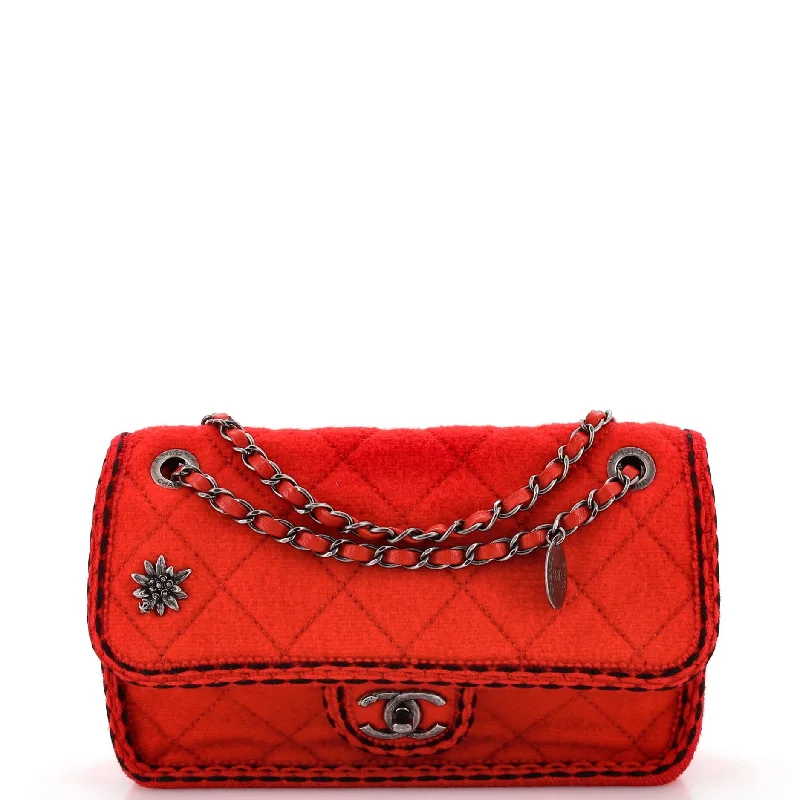 Women's Shoulder Bag with Faux Fur Strap in White for Winter StyleParis-Salzburg Flap Bag Quilted Wool Small Women's Shoulder Bag with Faux Fur Strap in White for Winter StyleParis-Salzburg Flap Bag Quilted Wool Small