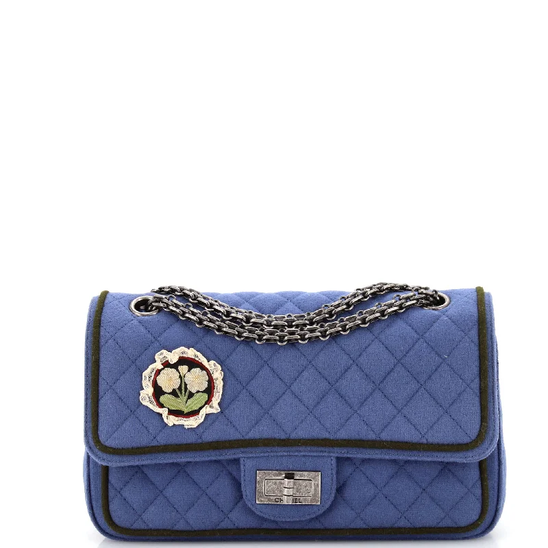 Leather Shoulder Bag with Magnetic Closure in Black for Quick AccessParis-Salzburg Reissue 2.55 Flap Bag Quilted Wool 225 Leather Shoulder Bag with Magnetic Closure in Black for Quick AccessParis-Salzburg Reissue 2.55 Flap Bag Quilted Wool 225