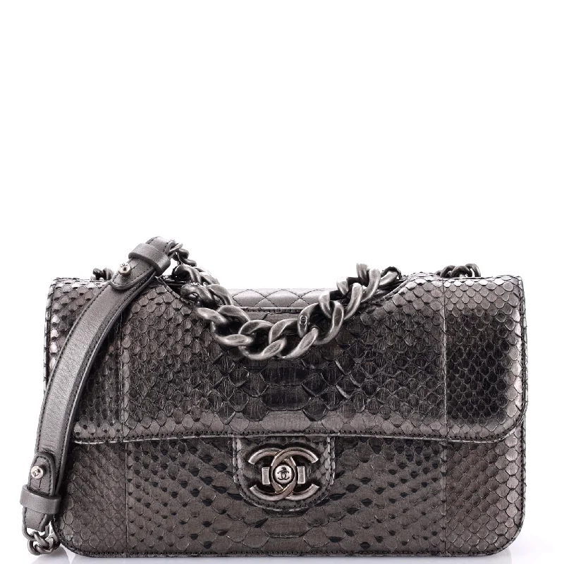 Canvas and Leather Combo Shoulder Bag in Tan for a Rustic LookPerfect Edge Flap Bag Python Medium Canvas and Leather Combo Shoulder Bag in Tan for a Rustic LookPerfect Edge Flap Bag Python Medium