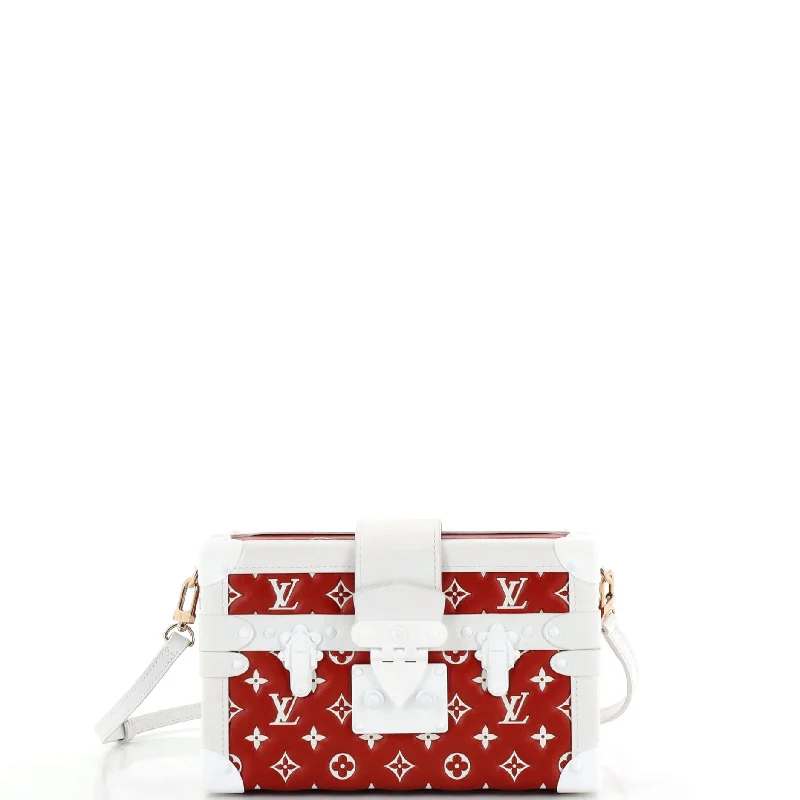 Shoulder Bag with Chain Strap in Silver for a Trendy AppearancePetite Malle Handbag Monogram Embossed Leather