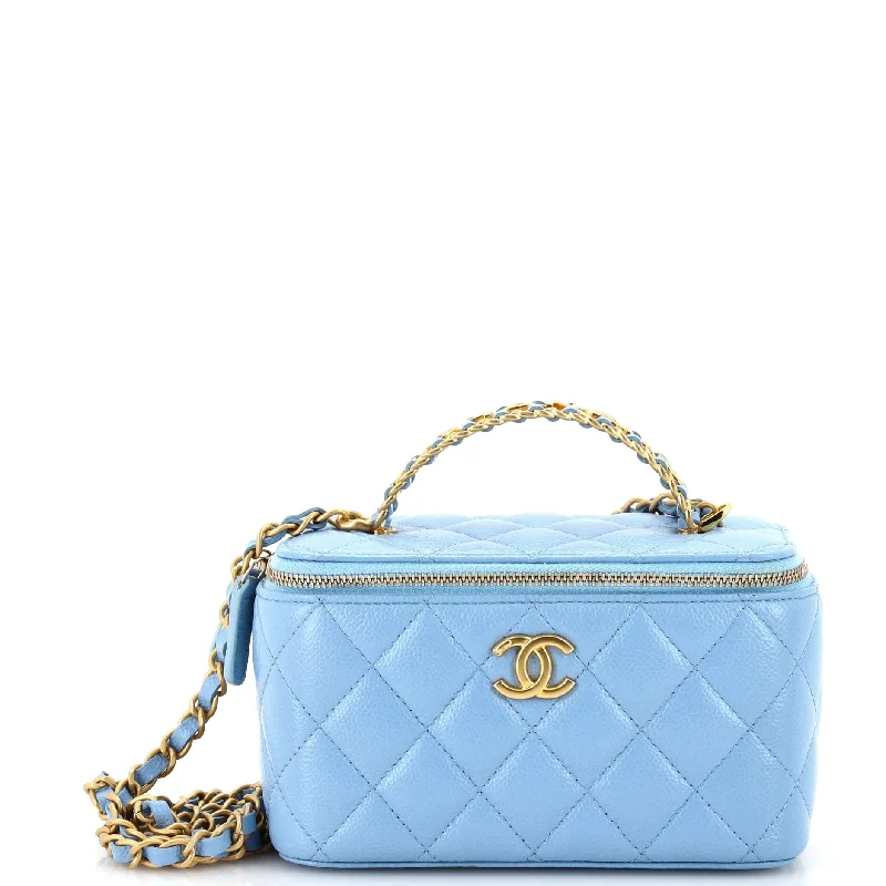 Women's Canvas Shoulder Bag in Navy with Striped Pattern for Beach TripsPick Me Up Logo Handle Vanity Case with Chain Quilted Caviar Small Women's Canvas Shoulder Bag in Navy with Striped Pattern for Beach TripsPick Me Up Logo Handle Vanity Case with Chain Quilted Caviar Small