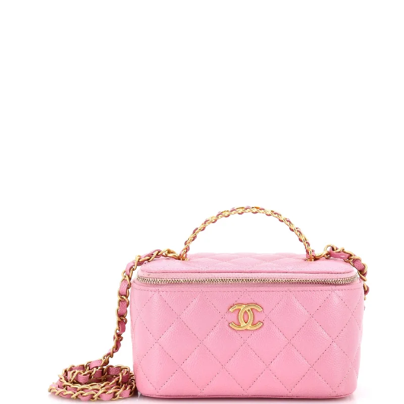 Pvc Shoulder Bag in Clear with Glitter for a Fun and Modern LookPick Me Up Logo Handle Vanity Case with Chain Quilted Caviar Small Pvc Shoulder Bag in Clear with Glitter for a Fun and Modern LookPick Me Up Logo Handle Vanity Case with Chain Quilted Caviar Small