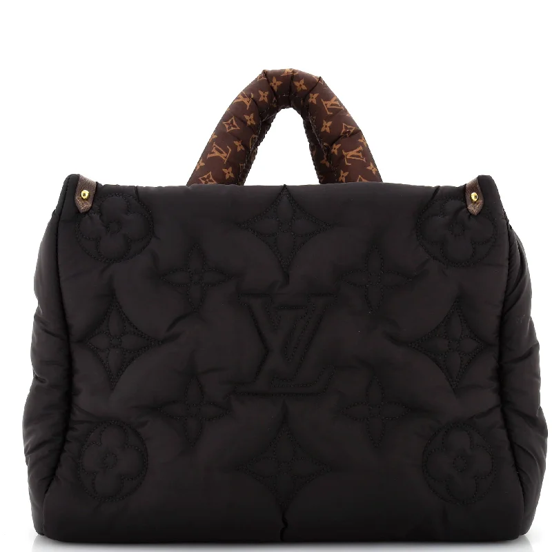 Quilted Tote Bag in Cream with Silver Hardware for a Classic and Sophisticated StylePillow OnTheGo Tote Monogram Quilted Econyl Nylon MM Quilted Tote Bag in Cream with Silver Hardware for a Classic and Sophisticated StylePillow OnTheGo Tote Monogram Quilted Econyl Nylon MM