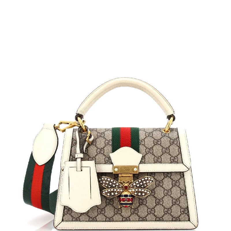 Queen Margaret Top Handle Bag GG Coated Canvas Small