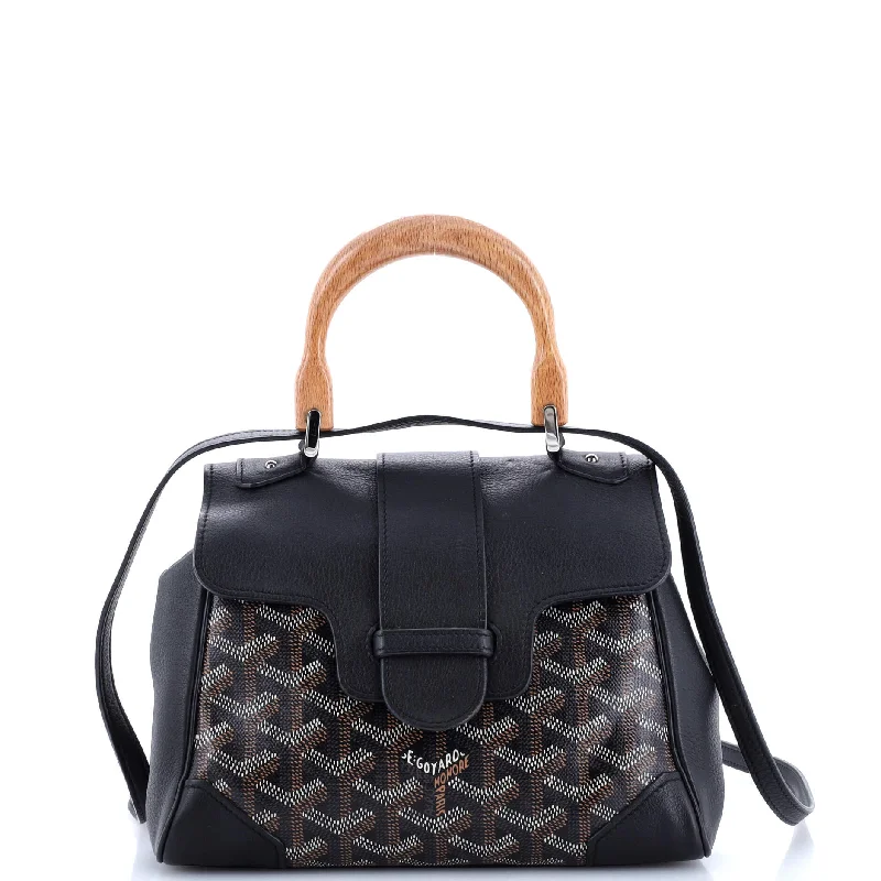 Crossbody Shoulder Bag in Black Leather with Gold Hardware for Night OutsSaigon Top Handle Bag Coated Canvas with Leather Mini Crossbody Shoulder Bag in Black Leather with Gold Hardware for Night OutsSaigon Top Handle Bag Coated Canvas with Leather Mini