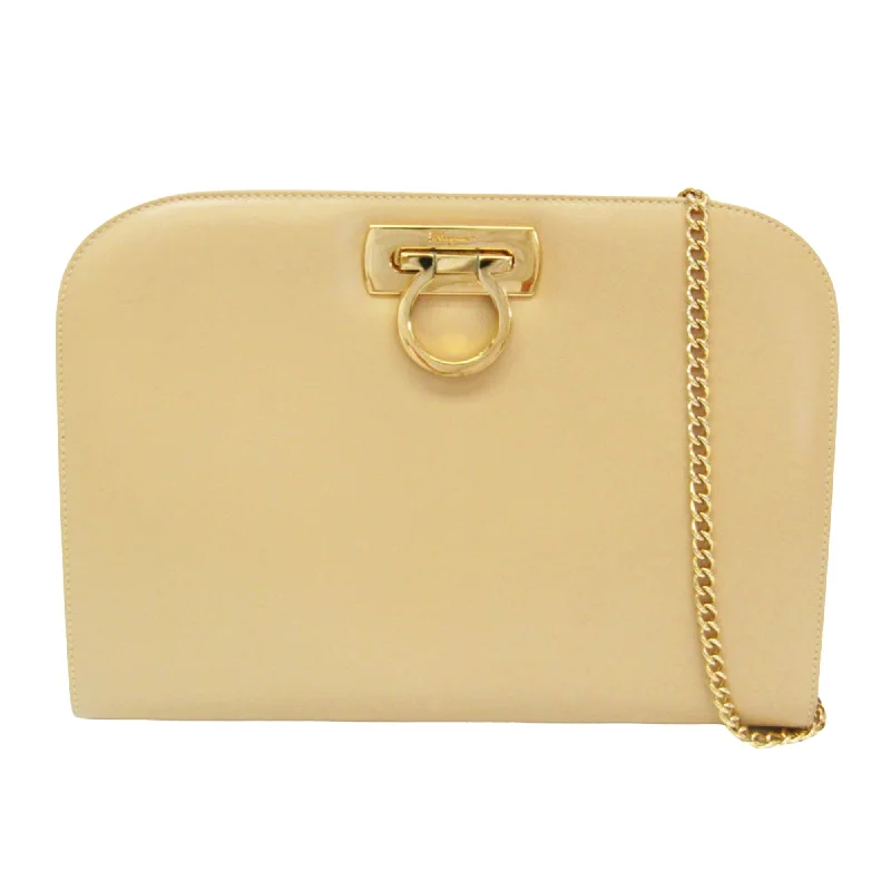 Metallic Shoulder Bag in Gold for Special OccasionsSalvatore Ferragamo Diana  Leather Shoulder Bag (Pre-Owned)