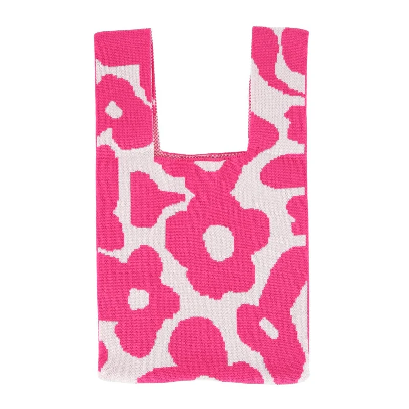 Women's Tote Bag with Detachable Pouch in Purple for Added ConvenienceCTM® Women's Mini Knit Tote Bag Women's Tote Bag with Detachable Pouch in Purple for Added ConvenienceCTM® Women's Mini Knit Tote Bag