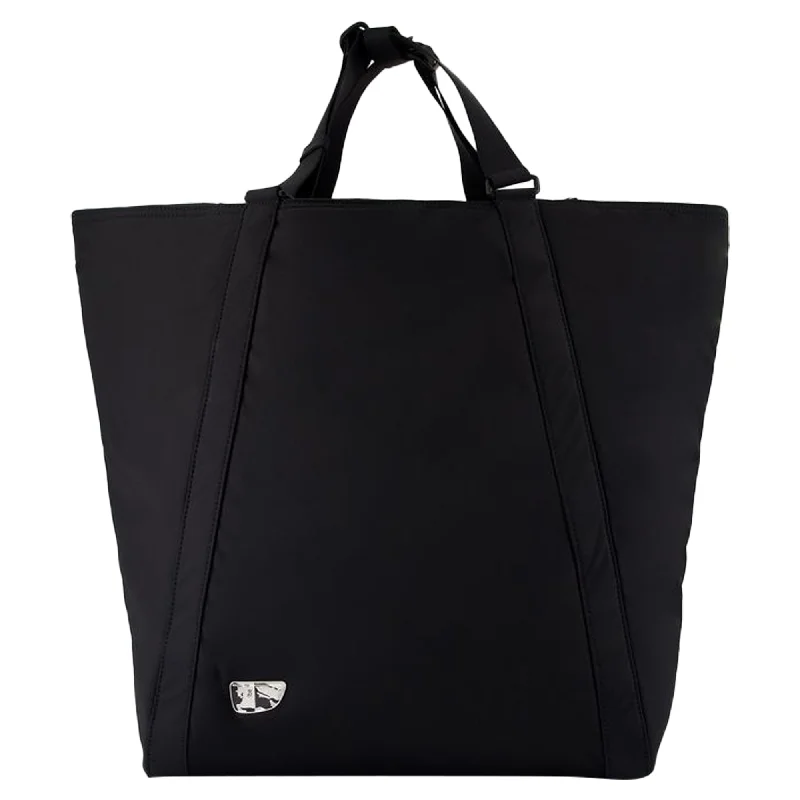 Medium - Sized Canvas Tote Bag in Navy Blue with Striped Pattern for a Nautical - Inspired LookShield Shopper Bag - Burberry - Nylon - Black Medium - Sized Canvas Tote Bag in Navy Blue with Striped Pattern for a Nautical - Inspired LookShield Shopper Bag - Burberry - Nylon - Black
