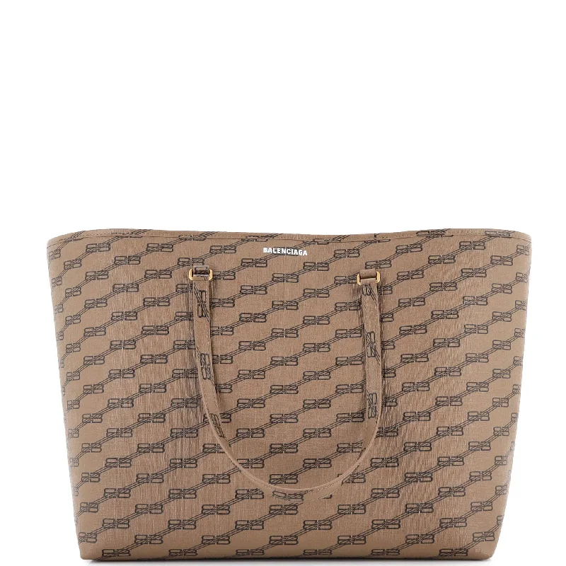 Women's Tote Bag with Magnetic Closure in Orange for Easy Access on the GoSignature East-West Shopper Tote Allover Logo BB Monogram Coated Canvas Large Women's Tote Bag with Magnetic Closure in Orange for Easy Access on the GoSignature East-West Shopper Tote Allover Logo BB Monogram Coated Canvas Large