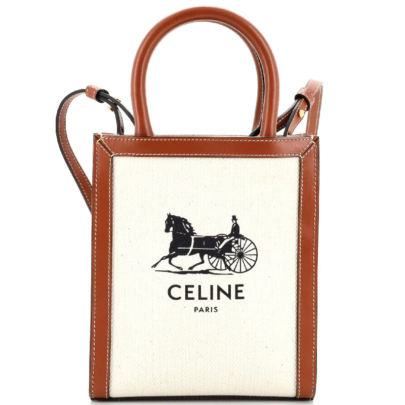 Sulky Vertical Cabas Tote Canvas with Leather Mini