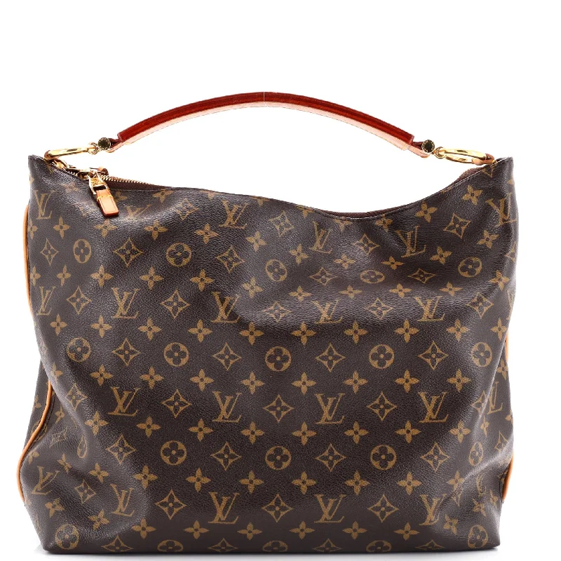 Leather Shoulder Bag with Magnetic Closure in Black for Quick AccessSully Handbag Monogram Canvas MM Leather Shoulder Bag with Magnetic Closure in Black for Quick AccessSully Handbag Monogram Canvas MM