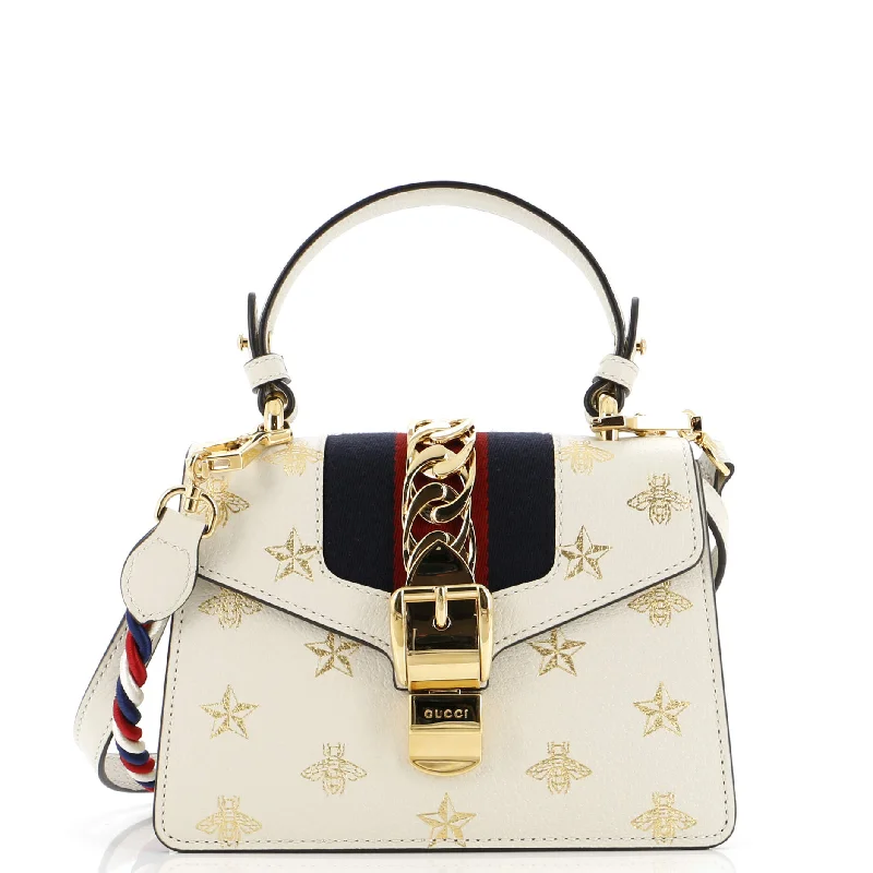 Sylvie Top Handle Bag Printed Leather Mini