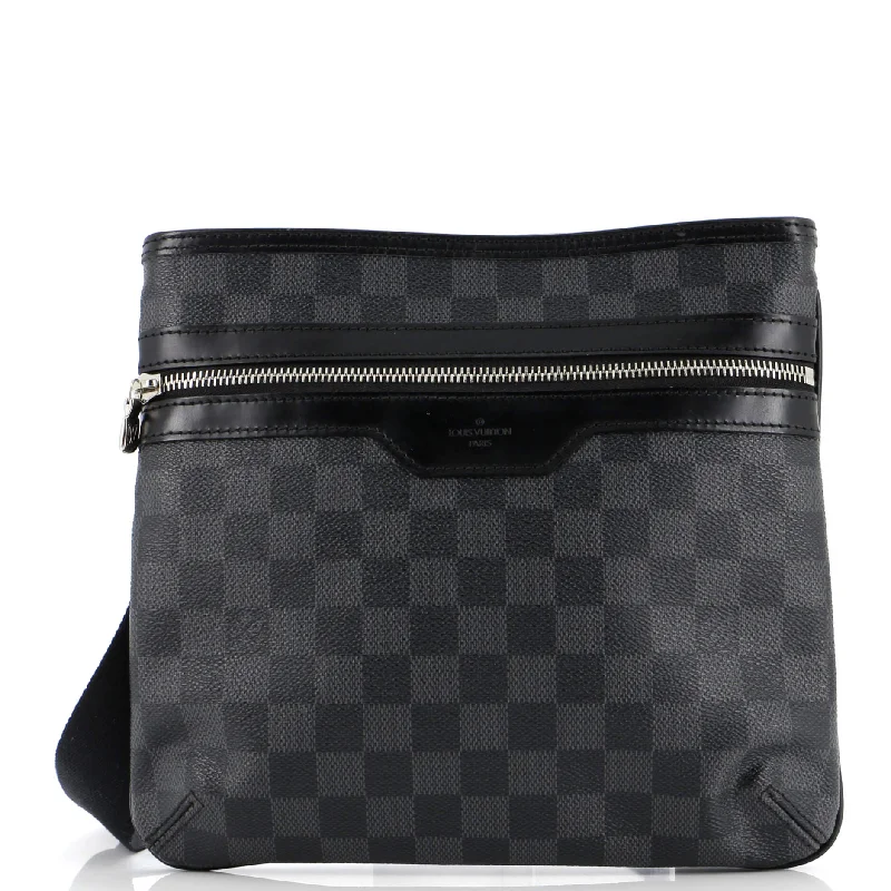 Pvc Shoulder Bag in Clear with Glitter for a Fun and Modern LookThomas Handbag Damier Graphite Pvc Shoulder Bag in Clear with Glitter for a Fun and Modern LookThomas Handbag Damier Graphite