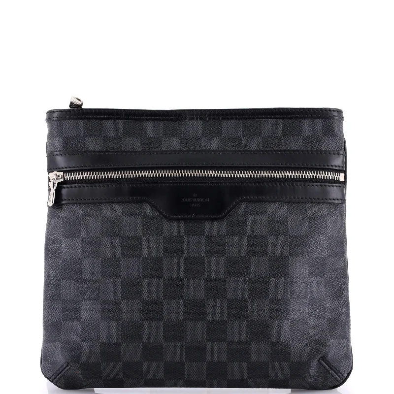 Shoulder Bag with Chain Strap in Silver for a Trendy AppearanceThomas Handbag Damier Graphite Shoulder Bag with Chain Strap in Silver for a Trendy AppearanceThomas Handbag Damier Graphite