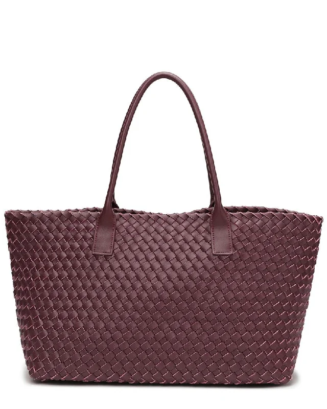 Women's Tote Bag with Zipper Closure in Red for Secure StorageTiffany & Fred Paris Large Hand-Woven Leather Tote Women's Tote Bag with Zipper Closure in Red for Secure StorageTiffany & Fred Paris Large Hand-Woven Leather Tote