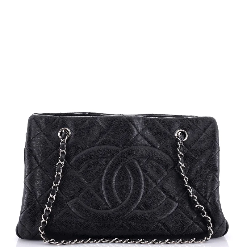 Tote Bag with RFID - Blocking Pocket in Black for Protecting Your Cards and InformationTimeless CC Shopping Tote Quilted Caviar Medium
