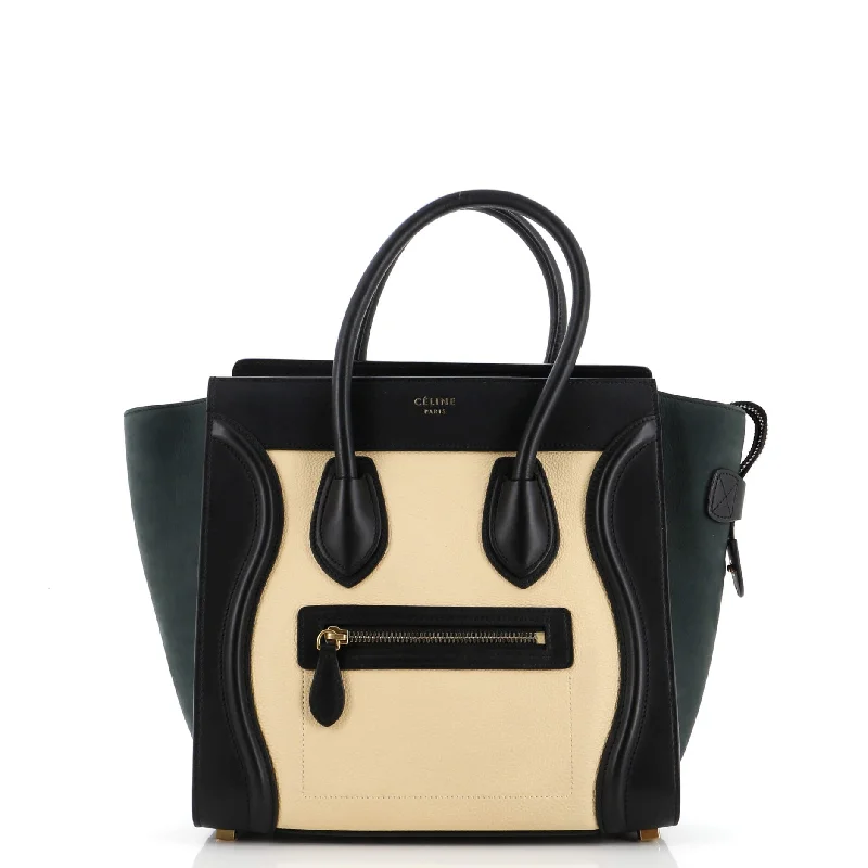 Tricolor Luggage Bag Leather Micro