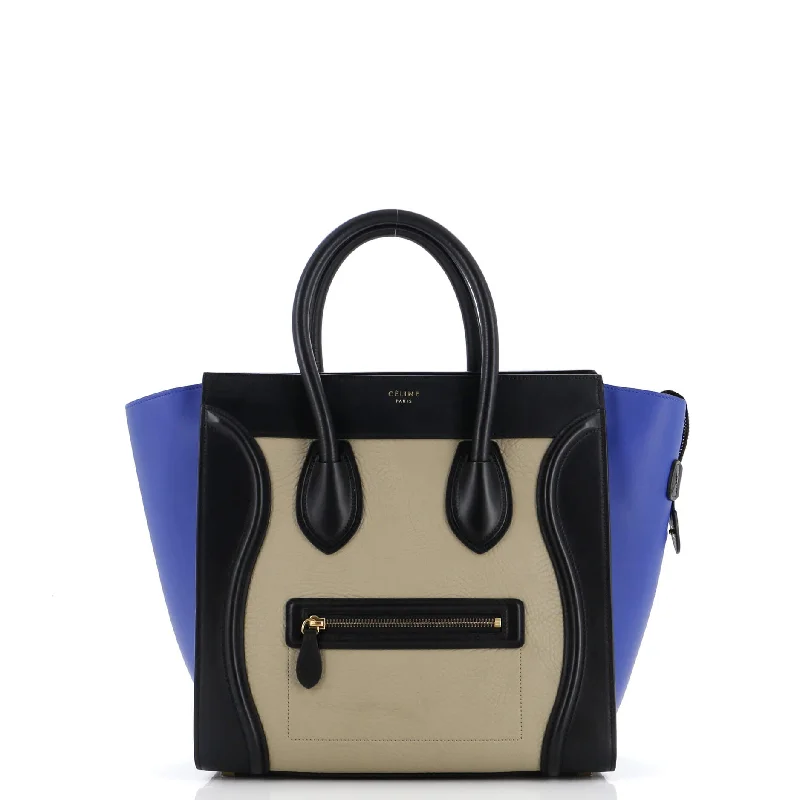 Tricolor Luggage Bag Leather Mini