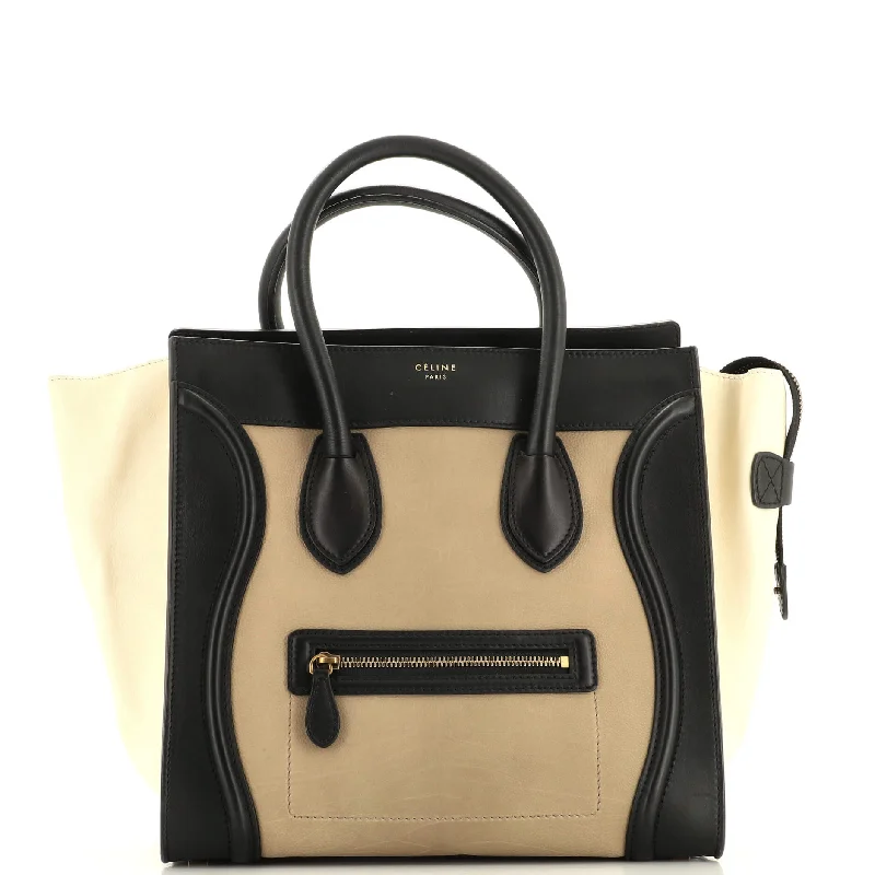 Tricolor Luggage Bag Leather Mini