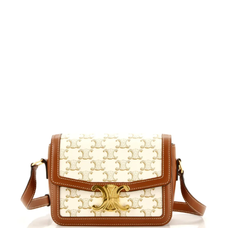 Women's Large Leather Shoulder Bag in Brown with Multiple Compartments for WorkTriomphe Shoulder Bag Triomphe Coated Canvas Teen Women's Large Leather Shoulder Bag in Brown with Multiple Compartments for WorkTriomphe Shoulder Bag Triomphe Coated Canvas Teen
