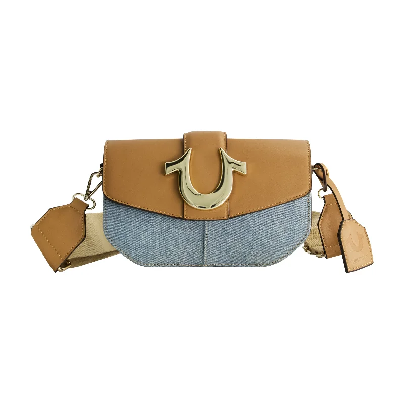 Leather Shoulder Bag with Magnetic Closure in Black for Quick AccessTrue Religion Licensed Denim Saddle Bag with Oversized Horseshoe Logo Leather Shoulder Bag with Magnetic Closure in Black for Quick AccessTrue Religion Licensed Denim Saddle Bag with Oversized Horseshoe Logo