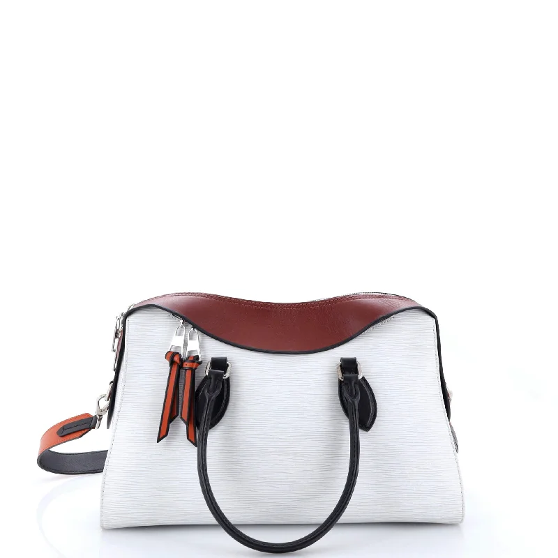 Women's Shoulder Bag with Floral Embroidery in Purple for Spring WalksTuileries Handbag Epi Leather Women's Shoulder Bag with Floral Embroidery in Purple for Spring WalksTuileries Handbag Epi Leather