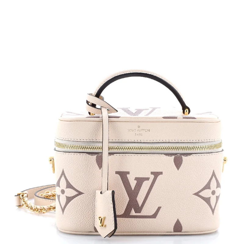 Women's Shoulder Bag with Floral Embroidery in Purple for Spring WalksVanity Handbag Bicolor Monogram Empreinte Giant PM Women's Shoulder Bag with Floral Embroidery in Purple for Spring WalksVanity Handbag Bicolor Monogram Empreinte Giant PM