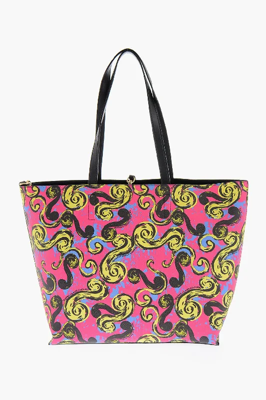 Women's Tote Bag with Detachable Pouch in Purple for Added ConvenienceVersace Jeans Couture Reversible Faux Leather Tote Bag With Matched Women's Tote Bag with Detachable Pouch in Purple for Added ConvenienceVersace Jeans Couture Reversible Faux Leather Tote Bag With Matched