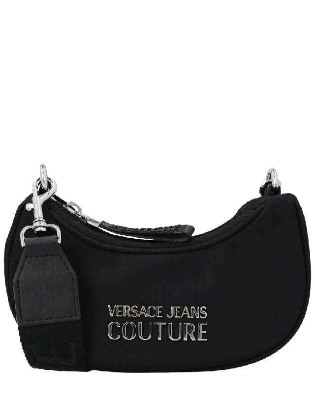 Women's Canvas Shoulder Bag in Navy with Striped Pattern for Beach TripsVersace Jeans Couture Shoulder Bag Women's Canvas Shoulder Bag in Navy with Striped Pattern for Beach TripsVersace Jeans Couture Shoulder Bag