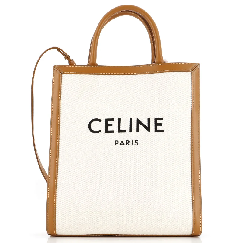 Vertical Cabas Tote Canvas with Leather Small