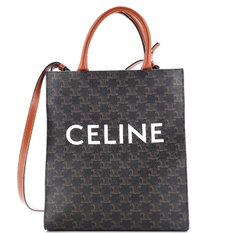 Monogrammed Tote Bag in Brown Leather with Personalized Initials for a Custom and Elegant TouchVertical Cabas Tote Triomphe Coated Canvas Small Monogrammed Tote Bag in Brown Leather with Personalized Initials for a Custom and Elegant TouchVertical Cabas Tote Triomphe Coated Canvas Small