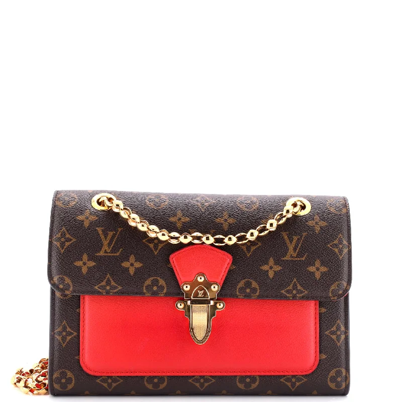 Women's Shoulder Bag with Fringe Details in Brown for a Bohemian StyleVictoire Handbag Monogram Canvas and Leather