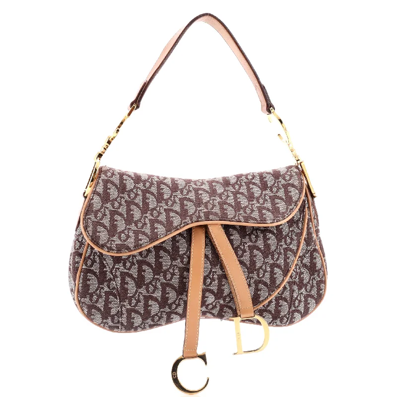 Vintage Double Saddle Bag Diorissimo Canvas