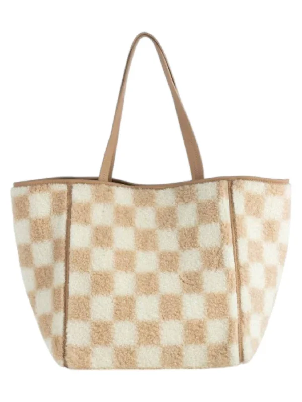 Faux Fur - Trimmed Tote Bag in White for a Cozy Winter LookWomen's Andie Tote Bag In Beige Faux Fur - Trimmed Tote Bag in White for a Cozy Winter LookWomen's Andie Tote Bag In Beige