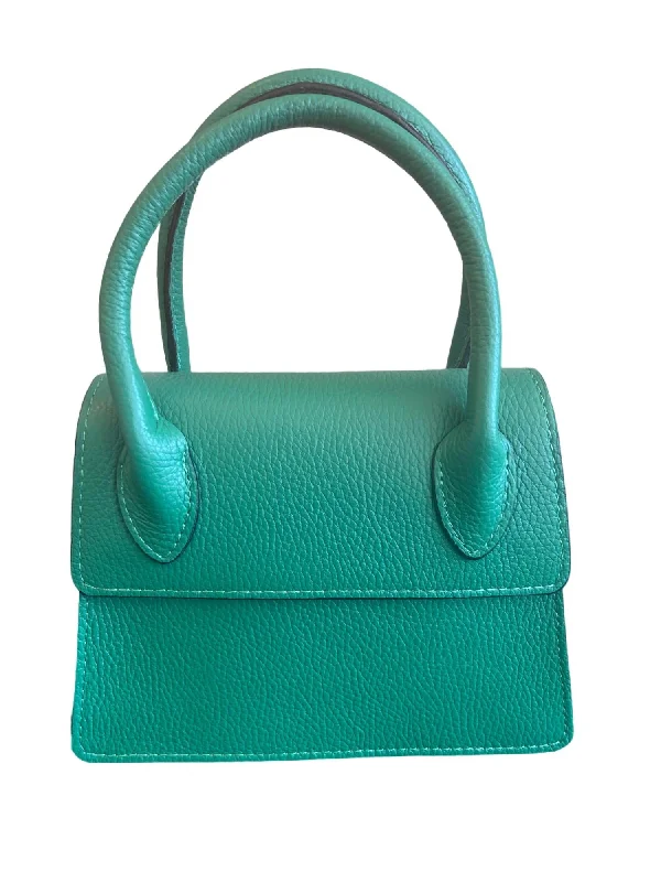Canvas and Leather Combo Shoulder Bag in Tan for a Rustic LookWomen's Bianca Handbag In Kelly Green Canvas and Leather Combo Shoulder Bag in Tan for a Rustic LookWomen's Bianca Handbag In Kelly Green