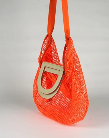 Womens Orange Net Polyester Leather Tote Handbag Purse Polyester Tote Shoulder Bag Purse for Ladies Womens Orange Net Polyester Leather Tote Handbag Purse Polyester Tote Shoulder Bag Purse for Ladies
