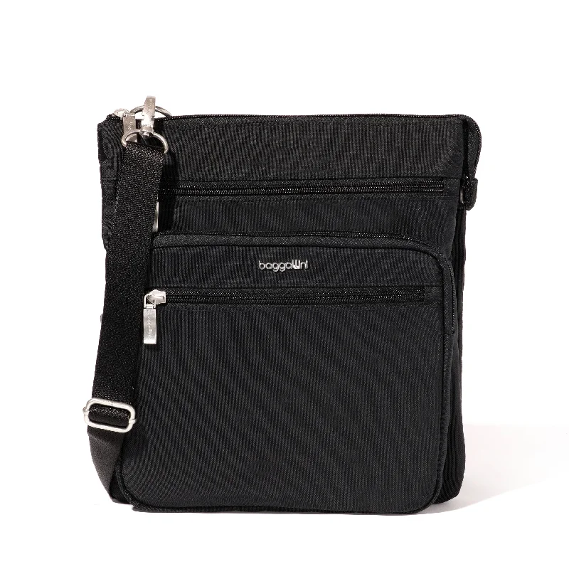 Metallic Crossbody Bag in Silver for New Year's Eve and Special Celebrationsbaggallini Out And About Crossbody Bag