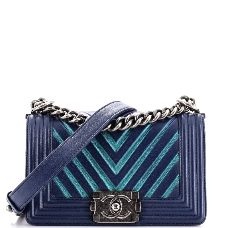 Hand - painted Canvas Crossbody Bag in Yellow for a Unique and Artistic LookBoy Flap Bag Chevron Painted Calfskin Small