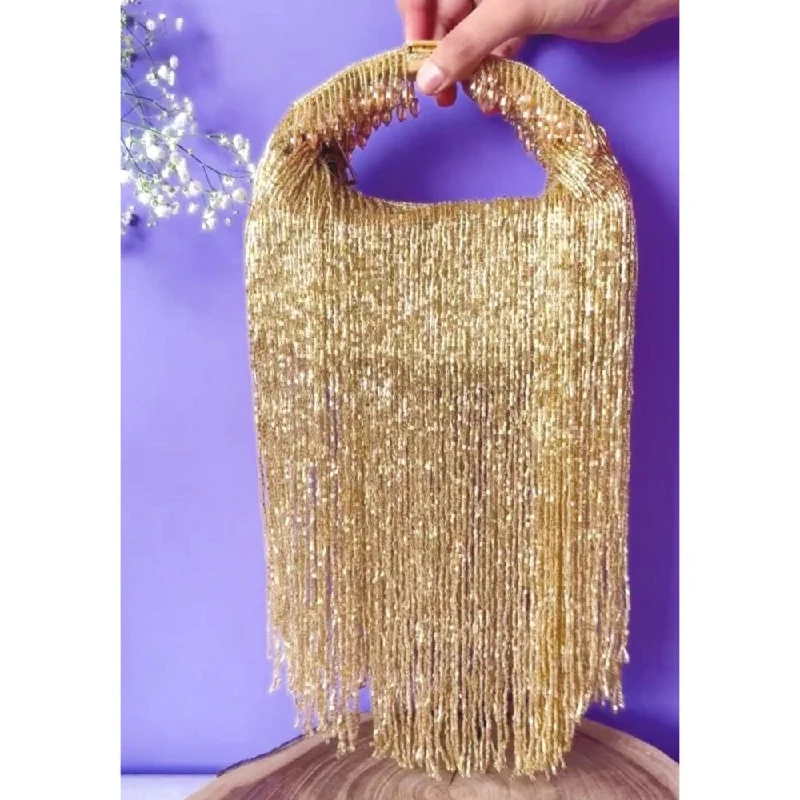 Women's Glittery Clutch in Blue for Disco - Themed EventsNayaab by Sonia Gold Tassel Sailor Clutch for Women Women's Glittery Clutch in Blue for Disco - Themed EventsNayaab by Sonia Gold Tassel Sailor Clutch for Women