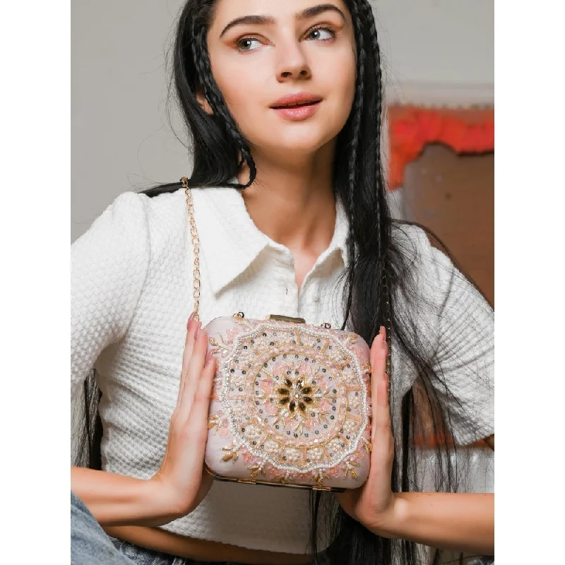 Bejeweled Clutch in Purple for Opera PerformancesOdette Delight Pink Embroidered Clutch