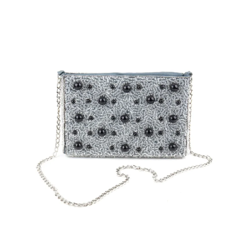 Women's Small Beaded Clutch in Silver for New Year's Eve PartyOdette Multi-Color Embellished Clutch Women's Small Beaded Clutch in Silver for New Year's Eve PartyOdette Multi-Color Embellished Clutch