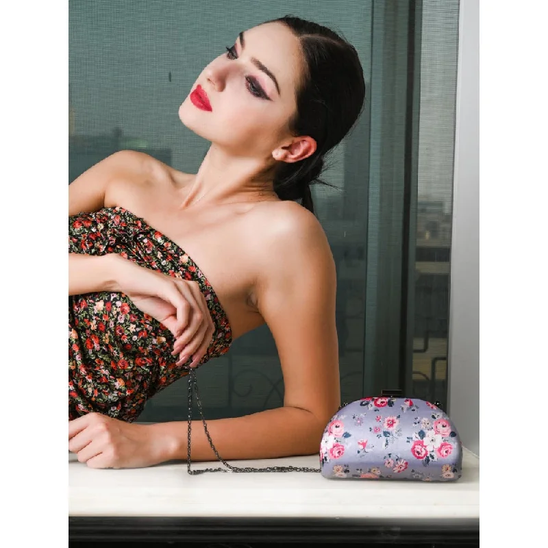 Women's Glittery Clutch in Blue for Disco - Themed EventsOdette Multi-Color Printed Clutch