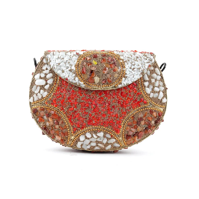 Bejeweled Clutch in Purple for Opera PerformancesOdette Multicoloured Embellished Clutch