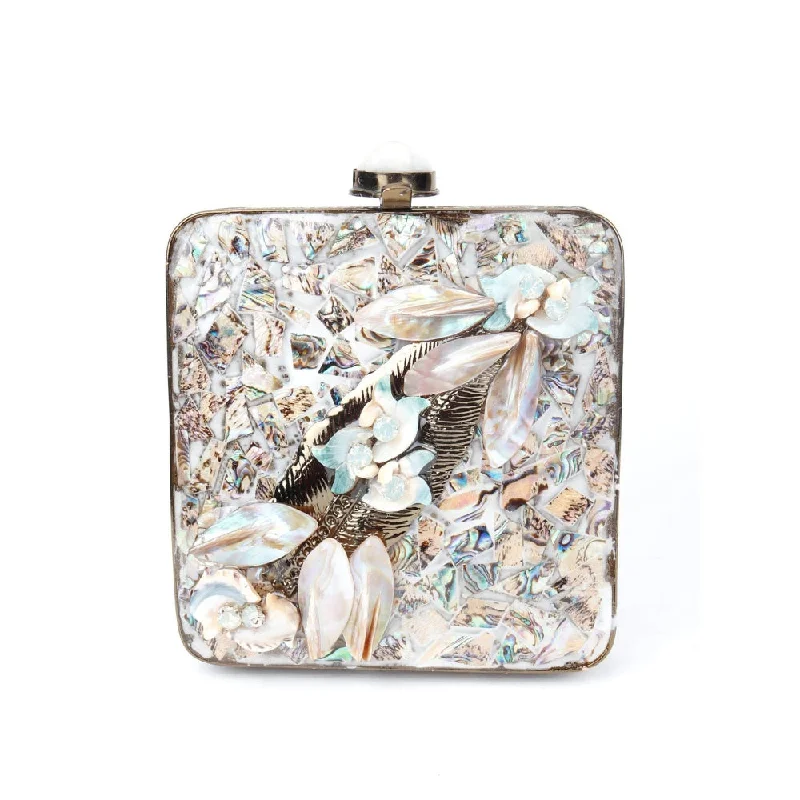 Women's Lizard - Print Clutch in Brown for a Chic LookOdette Multicoloured Embellished Clutch Women's Lizard - Print Clutch in Brown for a Chic LookOdette Multicoloured Embellished Clutch